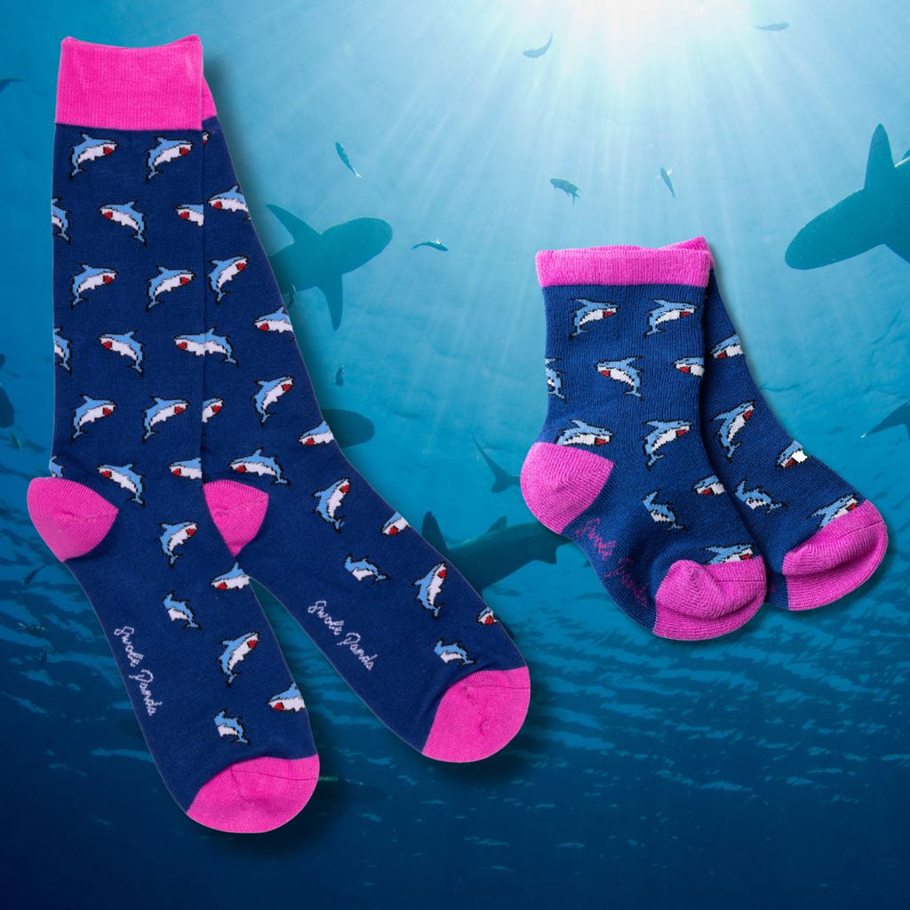 Swole Panda Shark Matching Bamboo Socks – Sustainable Novelty Socks