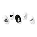 LuLuFun Studio White Bunny Black Nail Wraps – Manicure Art Decals