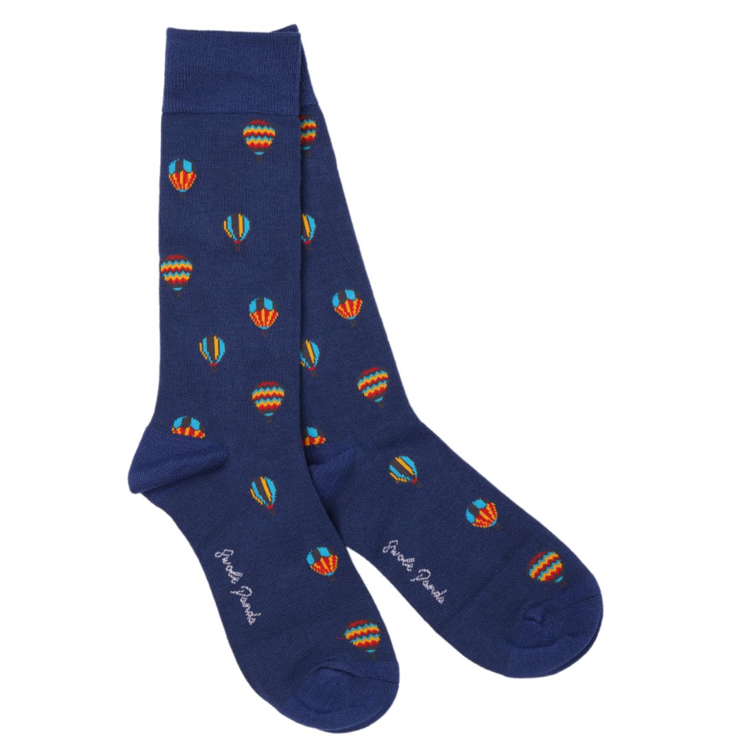 Swole Panda Hot Air Balloon Bamboo Socks – Royal Blue Patterned