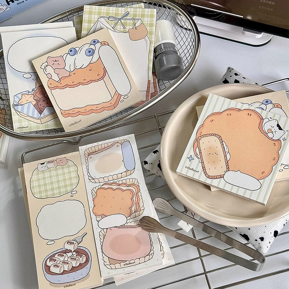 Hello Cat Cookie Memo Note Pad by LuLuFun Studio - 50 Sheet Pack