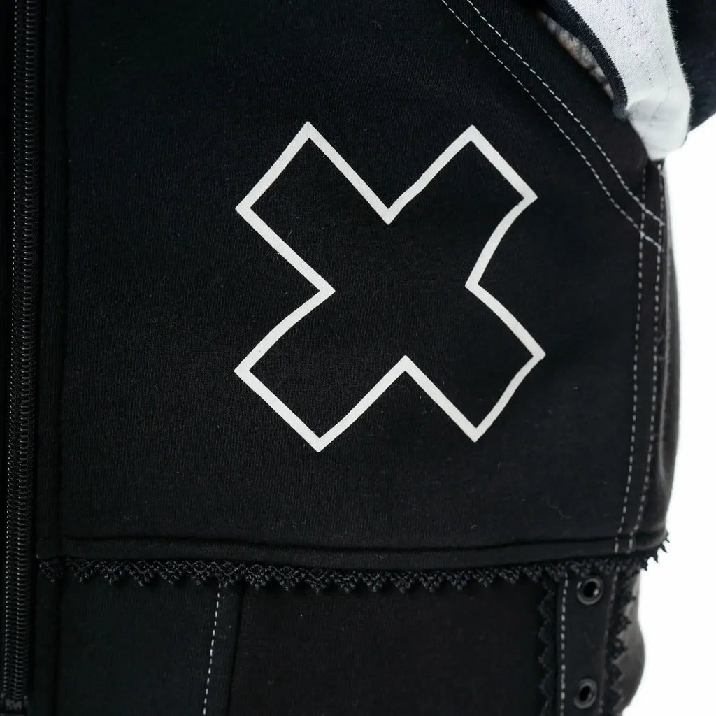 Cupcake Cult Hypno Bunny Hood – Black & White Cotton Blend Hooded Scarf