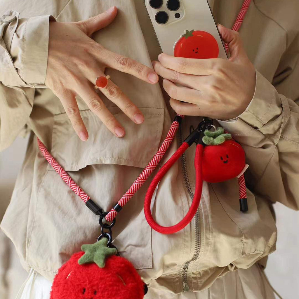 LuLuFun Studio Mini Tomato Plush Bag Charm | Kawaii Food Keychain