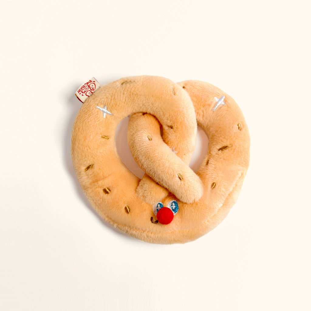 Pretzel Bag Charm - Kawaii Bread Plush Toy by LuLuFun Studio