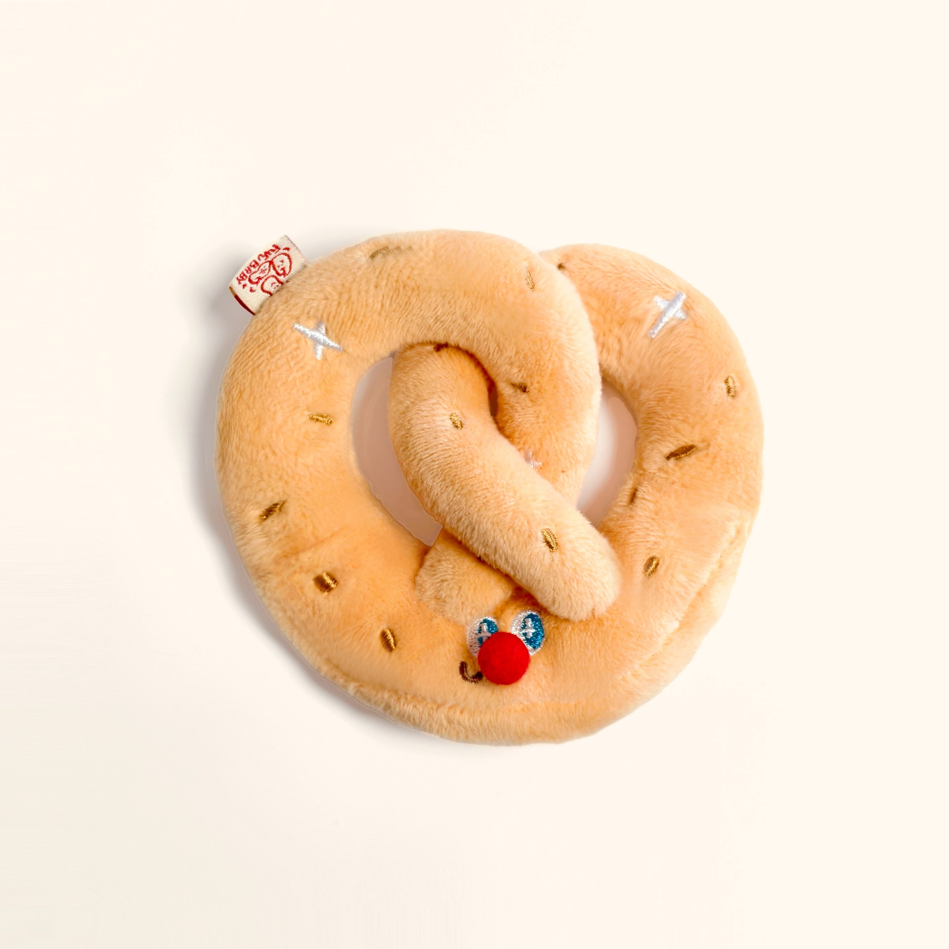 Pretzel Bag Charm - Kawaii Bread Plush Toy by LuLuFun Studio