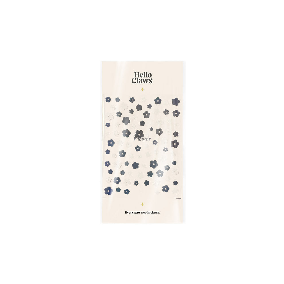 LuLuFun Studio Black and White Flower Nail Deco Stickers - 1 Sheet