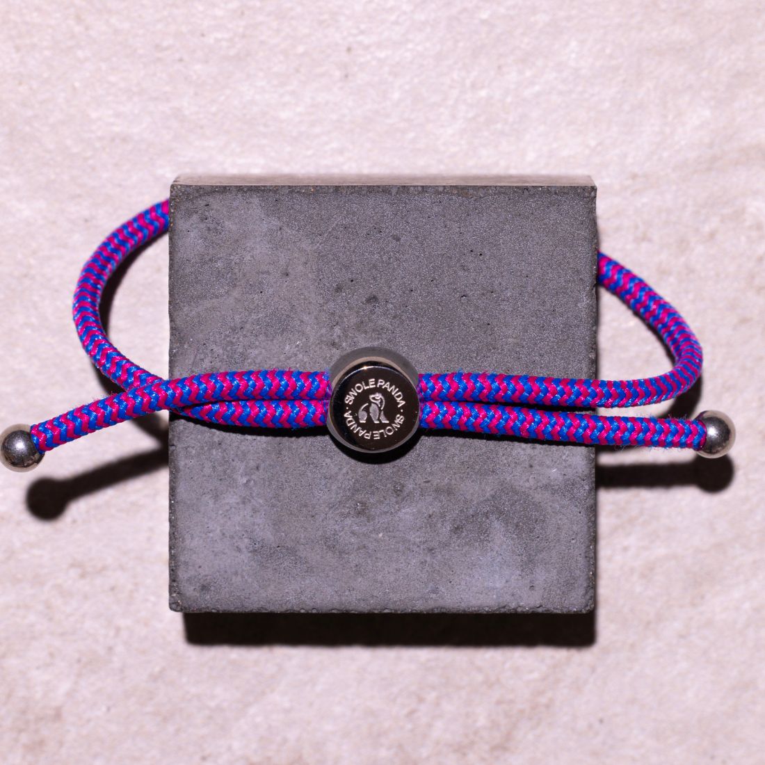 Swole Panda Recycled Rope Bracelet – Blue & Pink Zigzag – Unisex