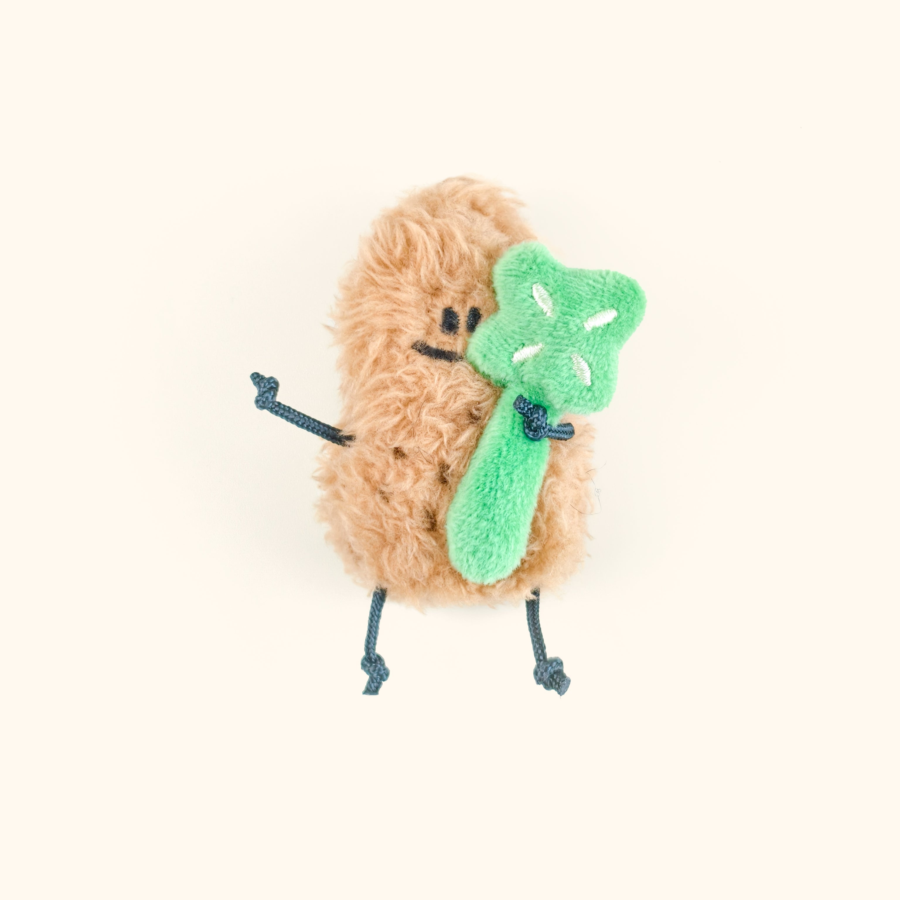 Mini Peanut Plush Keychain – Cute Smiling Bag Charm by Fickle Plan