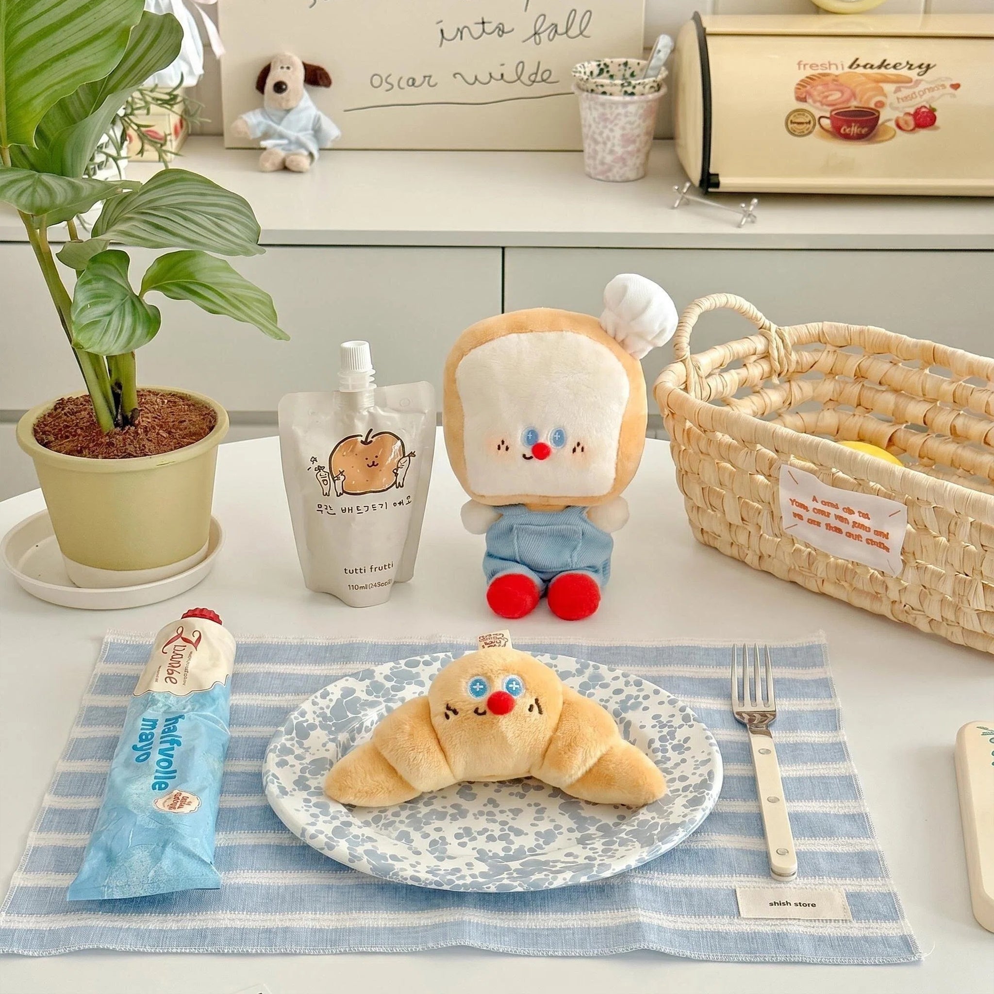 LuLuFun Studio Toast Baby Superman Plush Toy – Kawaii Bread Stuffed Animal
