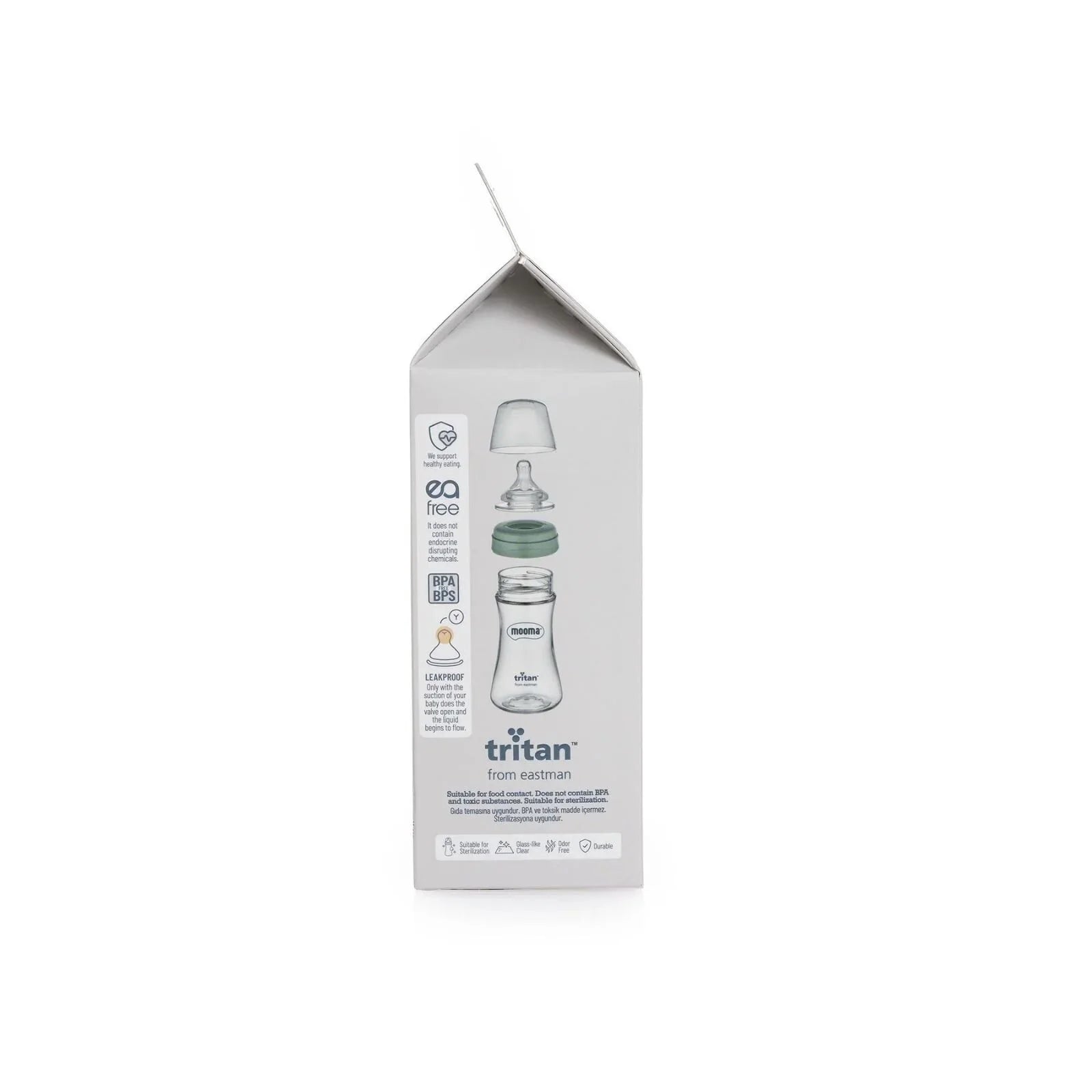 Mooma Neutra Tritan Bottle Medium Flow 6-18 months 250ml - Sage Green