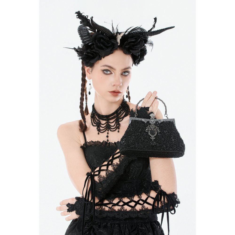 Dark In Love Celestine Gilded Evening Bag – Beaded Gothic Vintage Style
