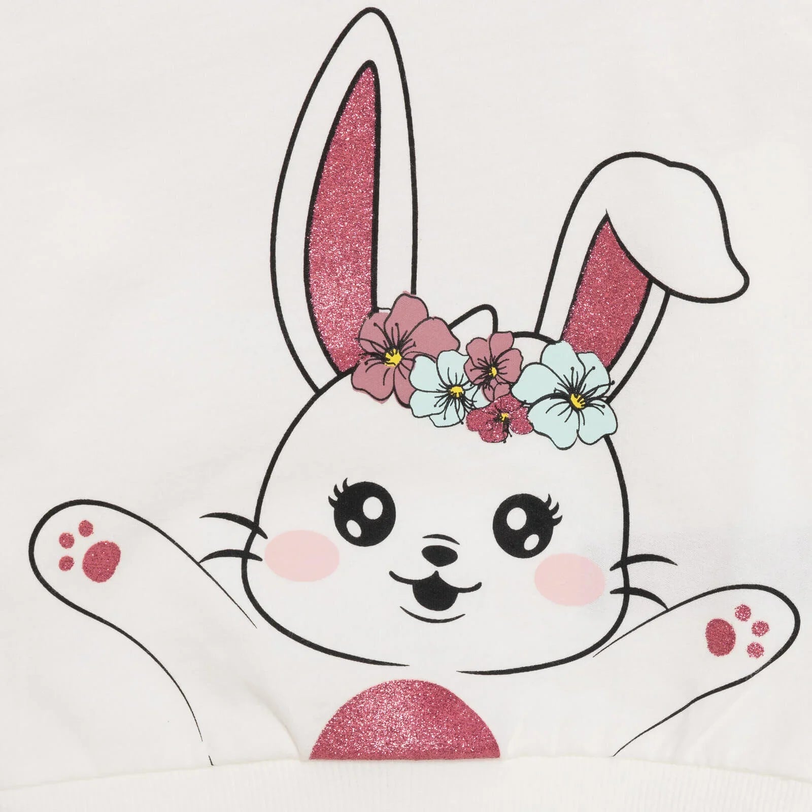 HelloBaby Baby Girl Rabbit Printed Sweatshirt - Ecru