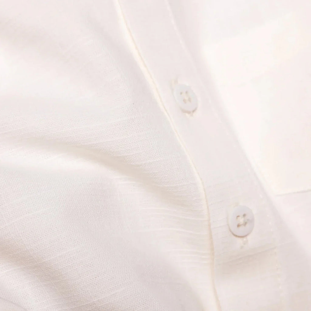 HelloBaby Boys Shirt & Shorts Set Buttoned Smart Line Mandarin Collar Above the Knee Short Sleeve - White
