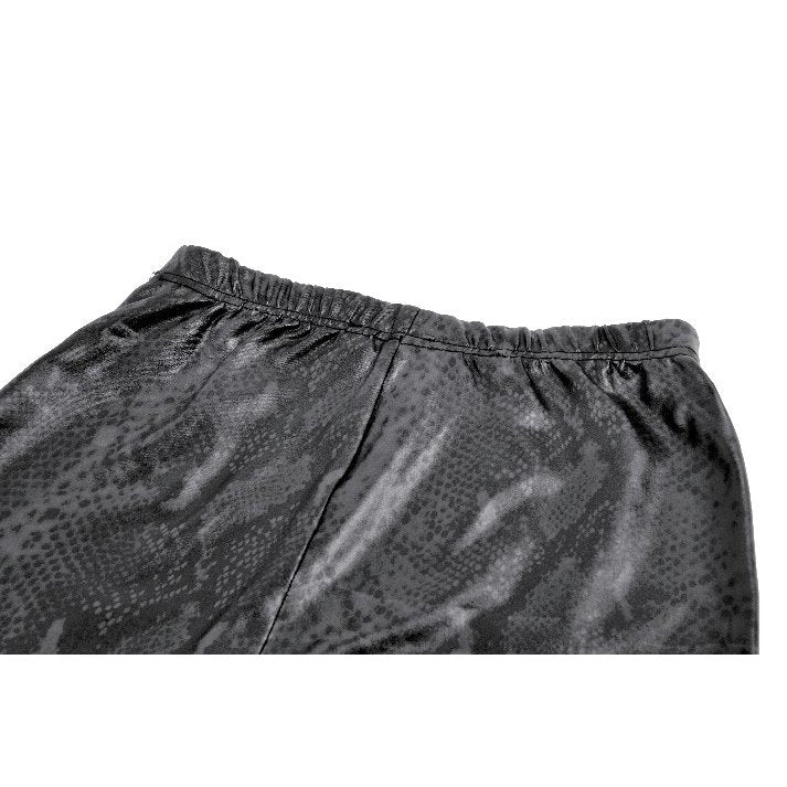Dark in Love Serpentine Mesh Panel Leggings – Black Faux Leather