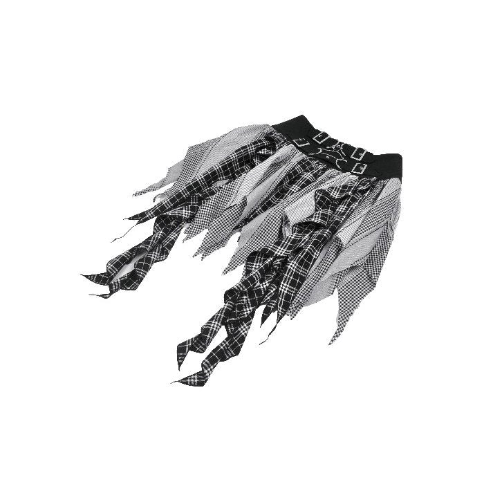 Dark in Love Morrigan Punk Skirt – Black and Grey Tartan Patchwork