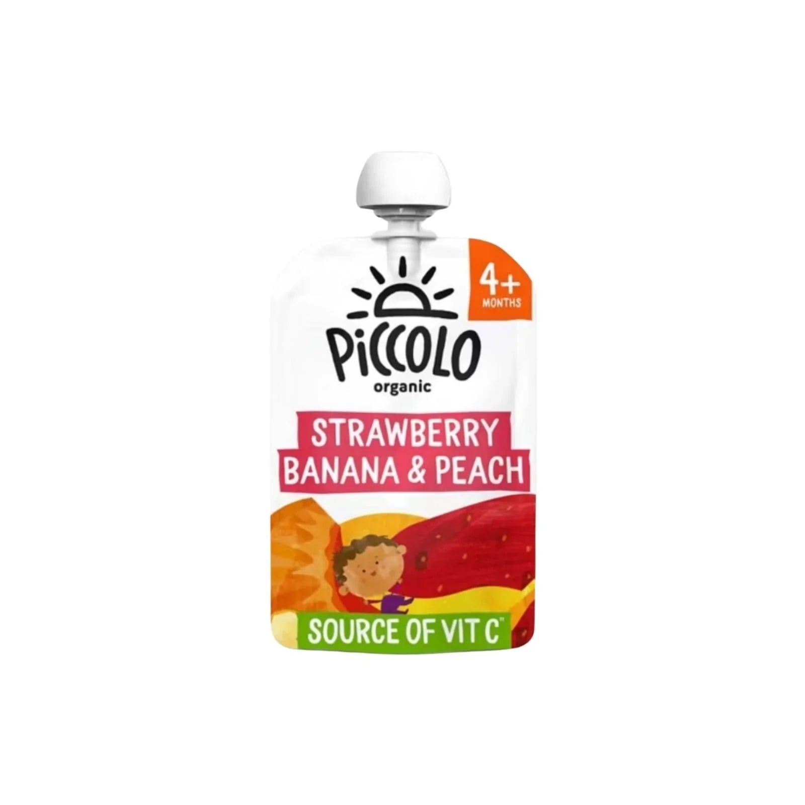 Piccolo Organic Strawberry Banana & Peach 4+ months 100g