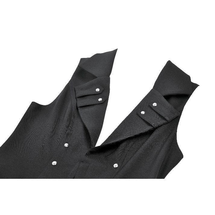 Dark in Love Collete Punk Sleeveless Long Fitted Coat | Studded Gothic