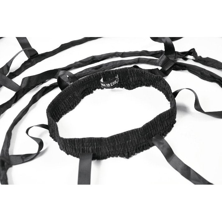 Dark in Love Gothic Hoop Cage Skirt with Lace Trim - Black