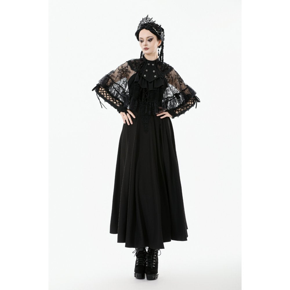 Dark in Love Bellatrix Lace Ruffle Capelet – Gothic Victorian Cape