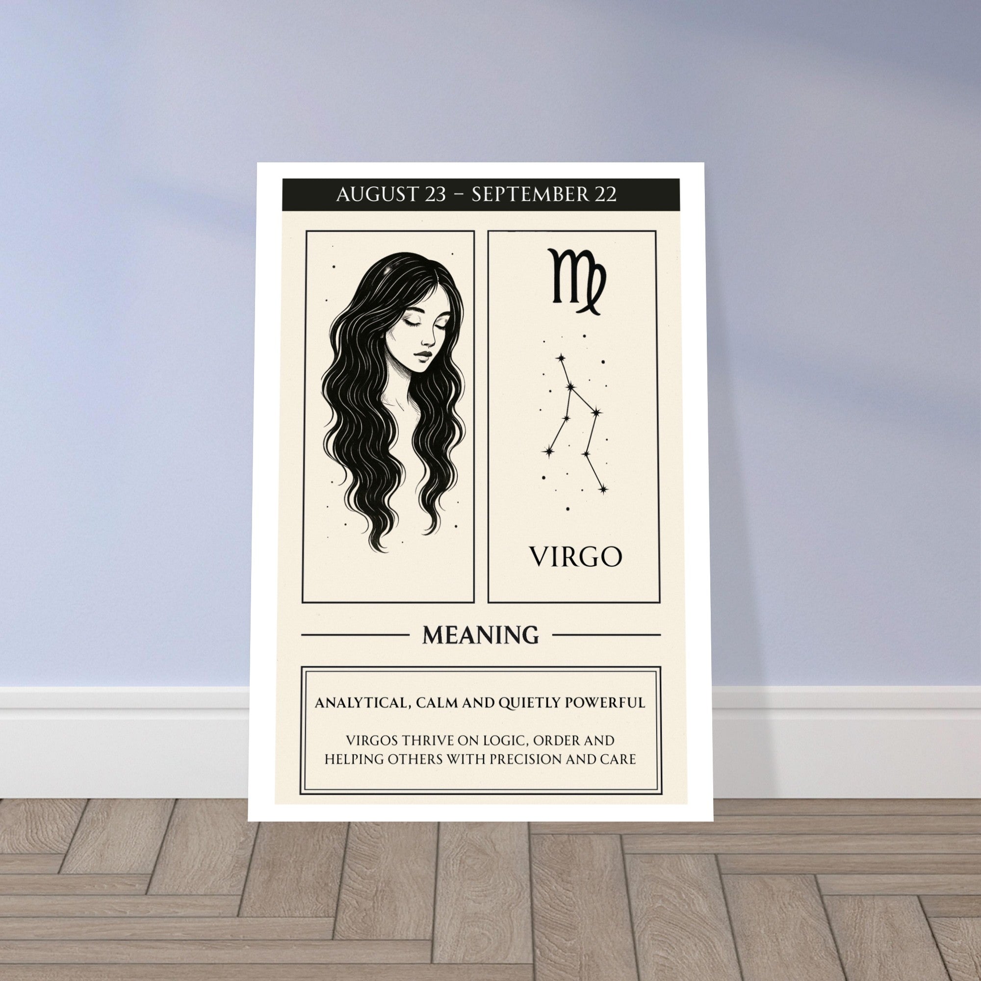 Virgo Zodiac Poster – Meaningful Art Print with Zodiac Imagery – Perfect Gift for Astrology Lovers (Physical Print)