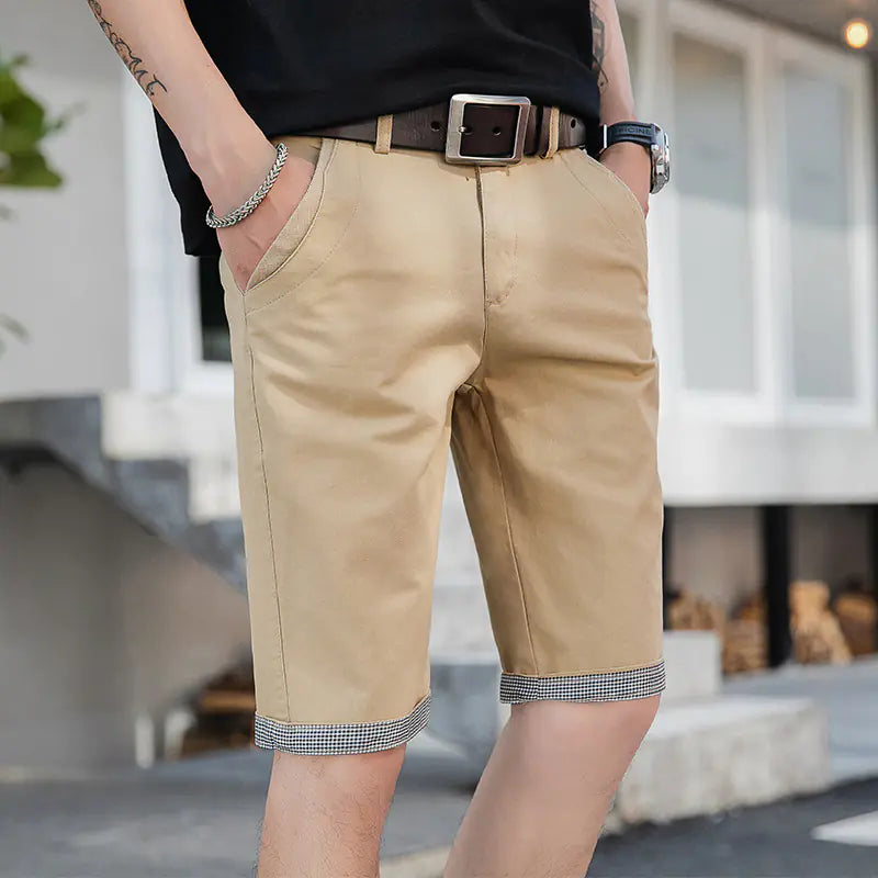 Men’s Cotton Blend Casual Sports Shorts – Loose Fit with Drawstring