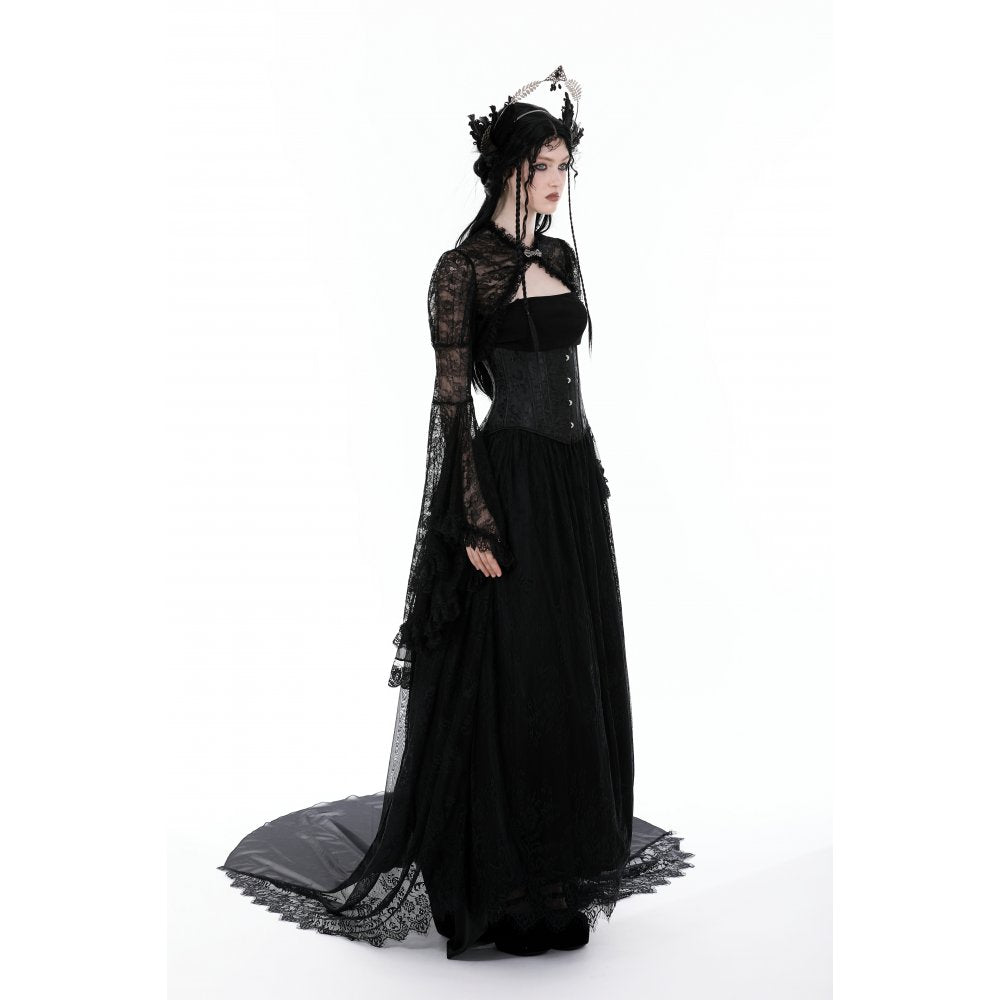 Dark in Love Belladonna Black Lace Bell Sleeve Goth Shrug Bolero