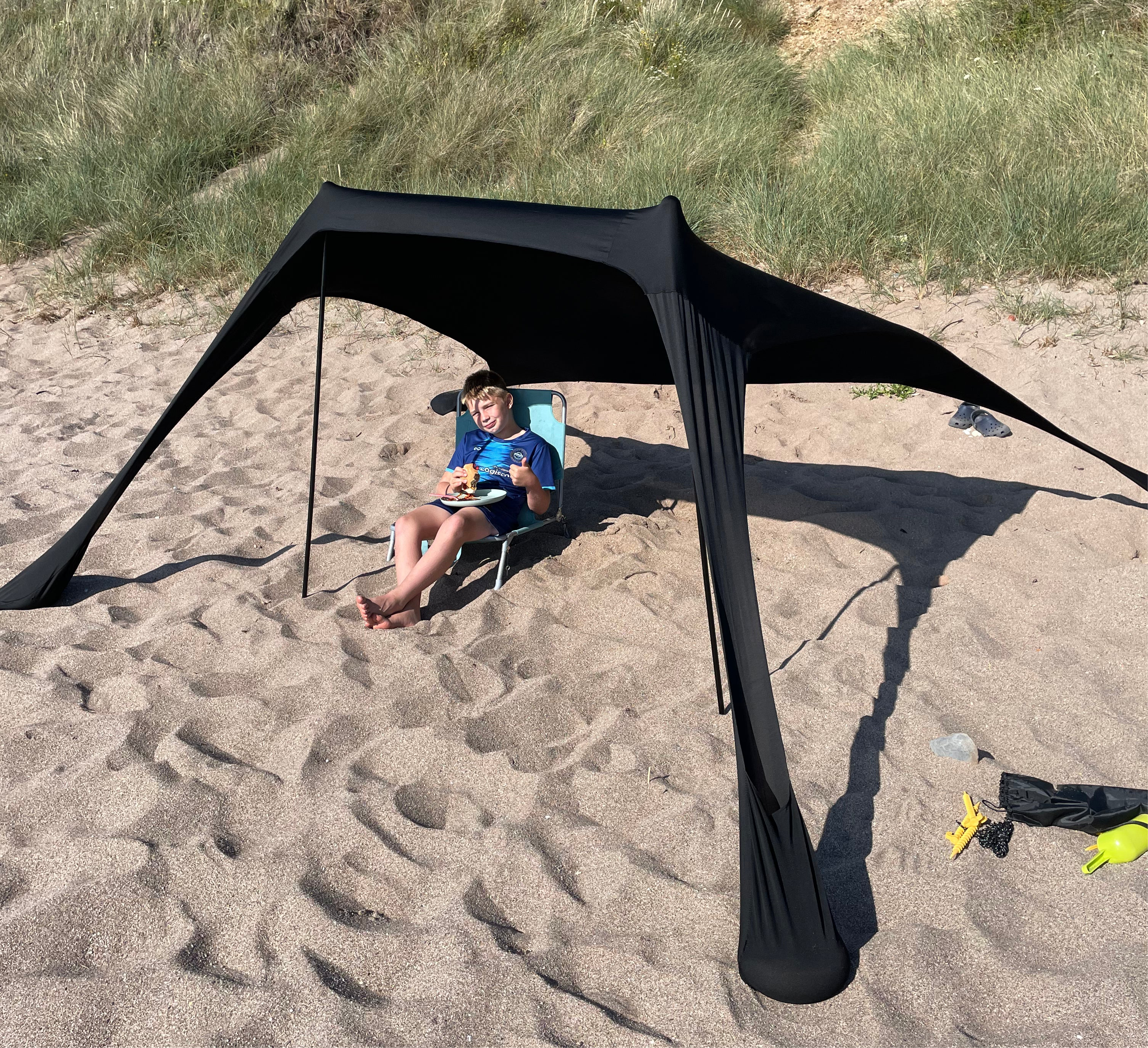 Fatstick Beach Tent – UPF 50+ Sun Shade Canopy with Ground Sheet