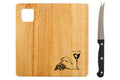 Orsina Rubberwood Cheese Board and Knife Set – Charcuterie Serving Platter