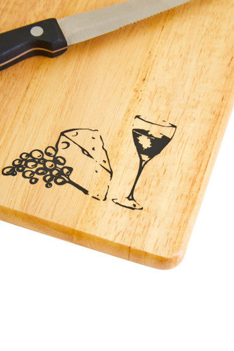 Orsina Rubberwood Cheese Board and Knife Set – Charcuterie Serving Platter