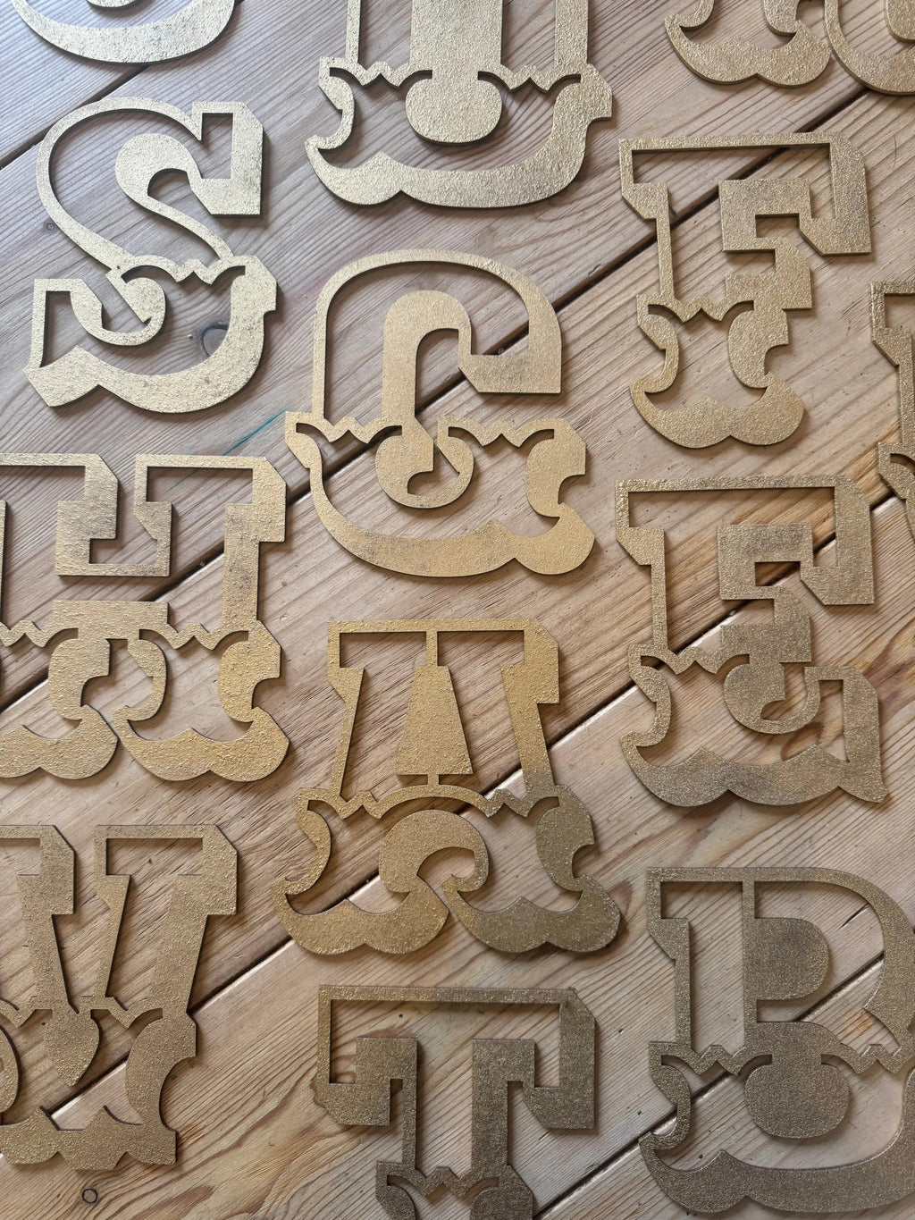 Rustic Gold Metal Carnival Letters | Distressed Steel Signage by Norfolk