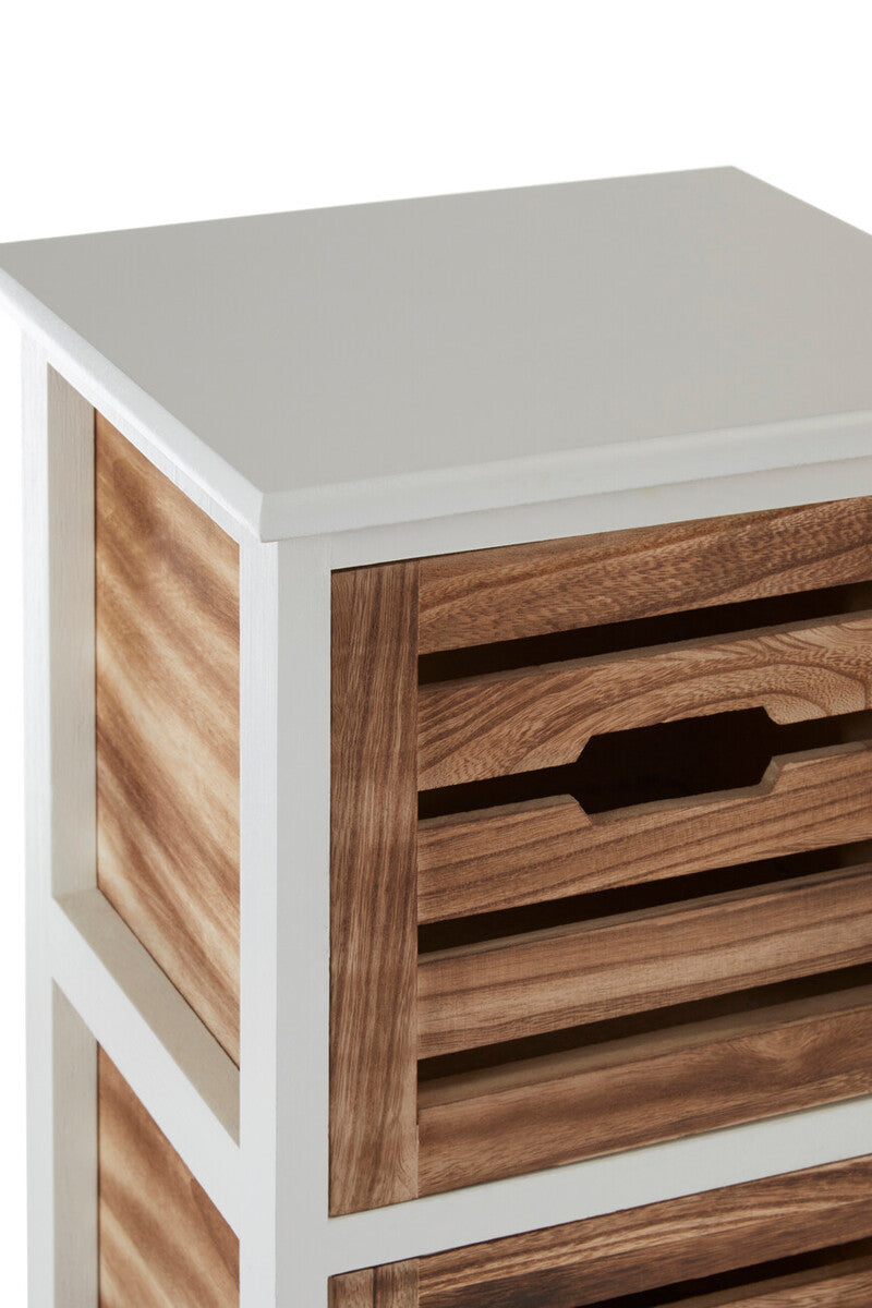 Orsina Portsmouth 2 Drawer Chest – White and Natural Wood Nightstand
