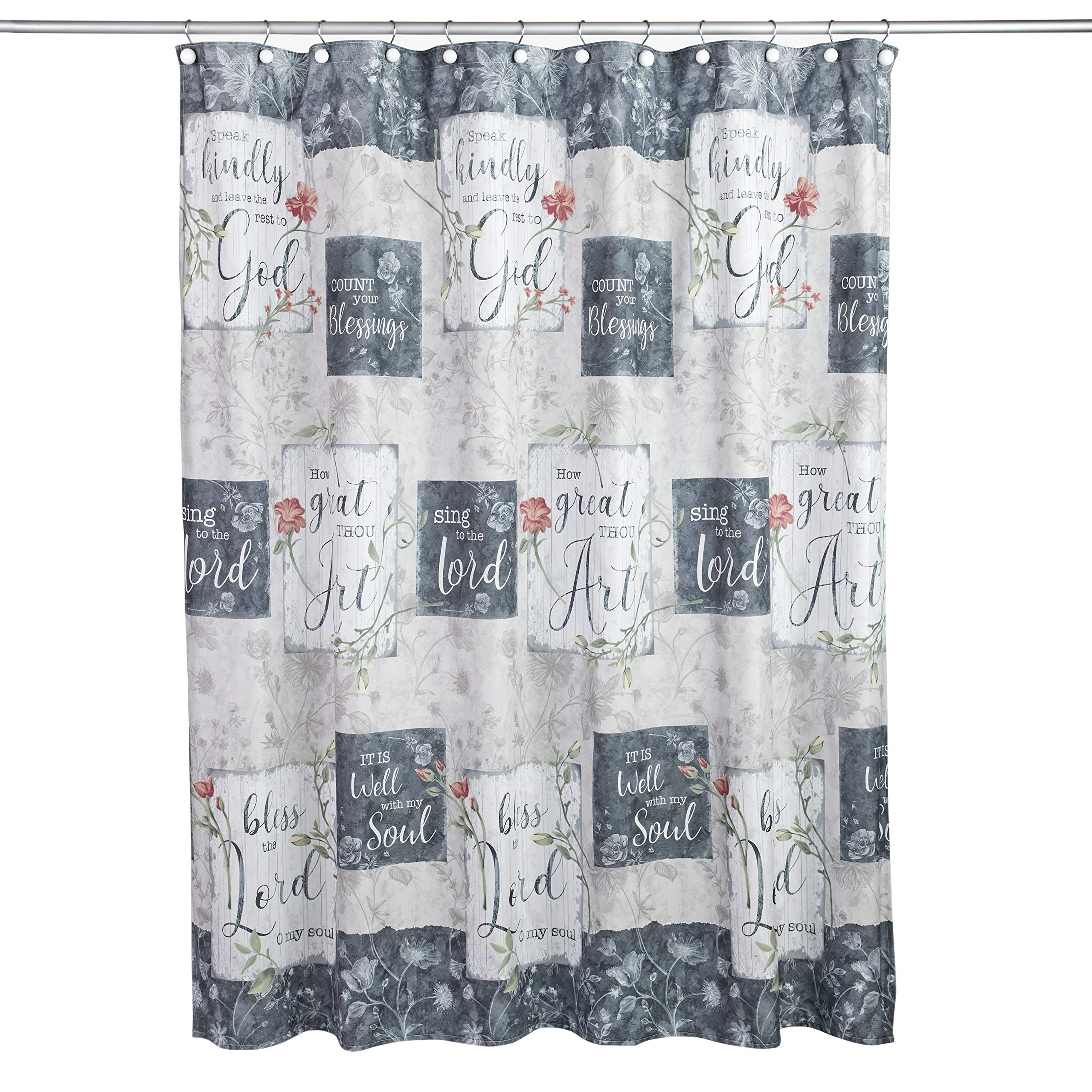 SKL Home Farm Blessings Floral Fabric Shower Curtain – 70 x 72