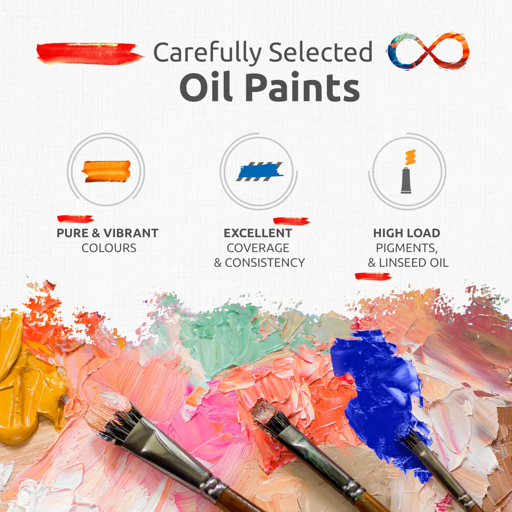 ZenART Portrait Oil Paint Set – 8 x 50ml Non-Toxic Artist Colors