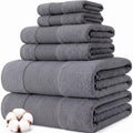 Modern Threads Amrapur Overseas 100% Combed Cotton Toilet Set, Charcoal, 6 pieces - image 1