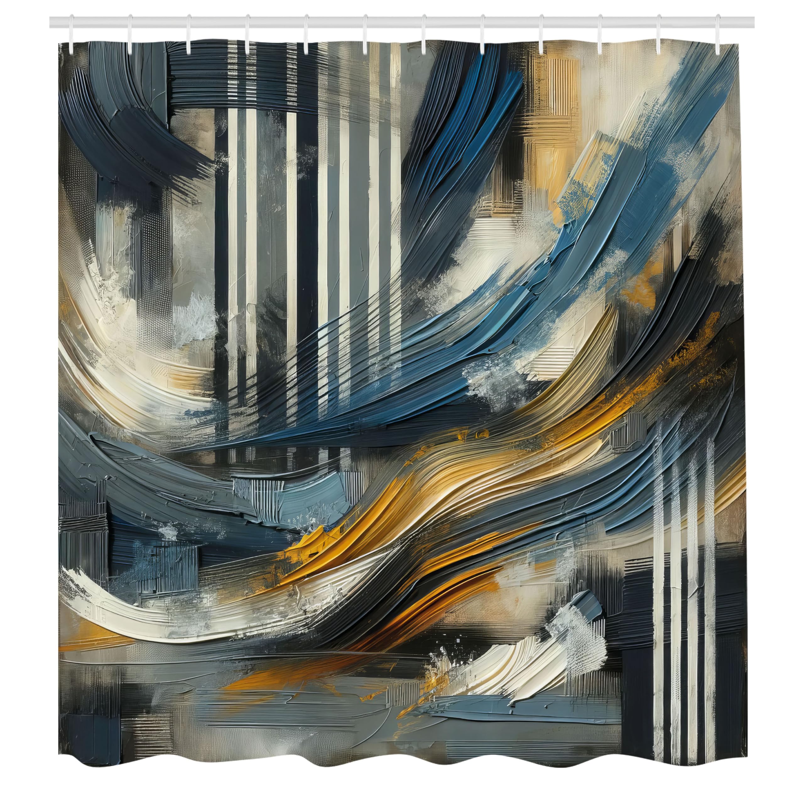Abakuhaus Abstract Art Shower Curtain – Waterproof Fabric Decor, 175x200cm