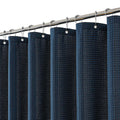 Meioro Navy Blue Waffle Shower Curtain | Heavyweight Fabric with 12 Hooks
