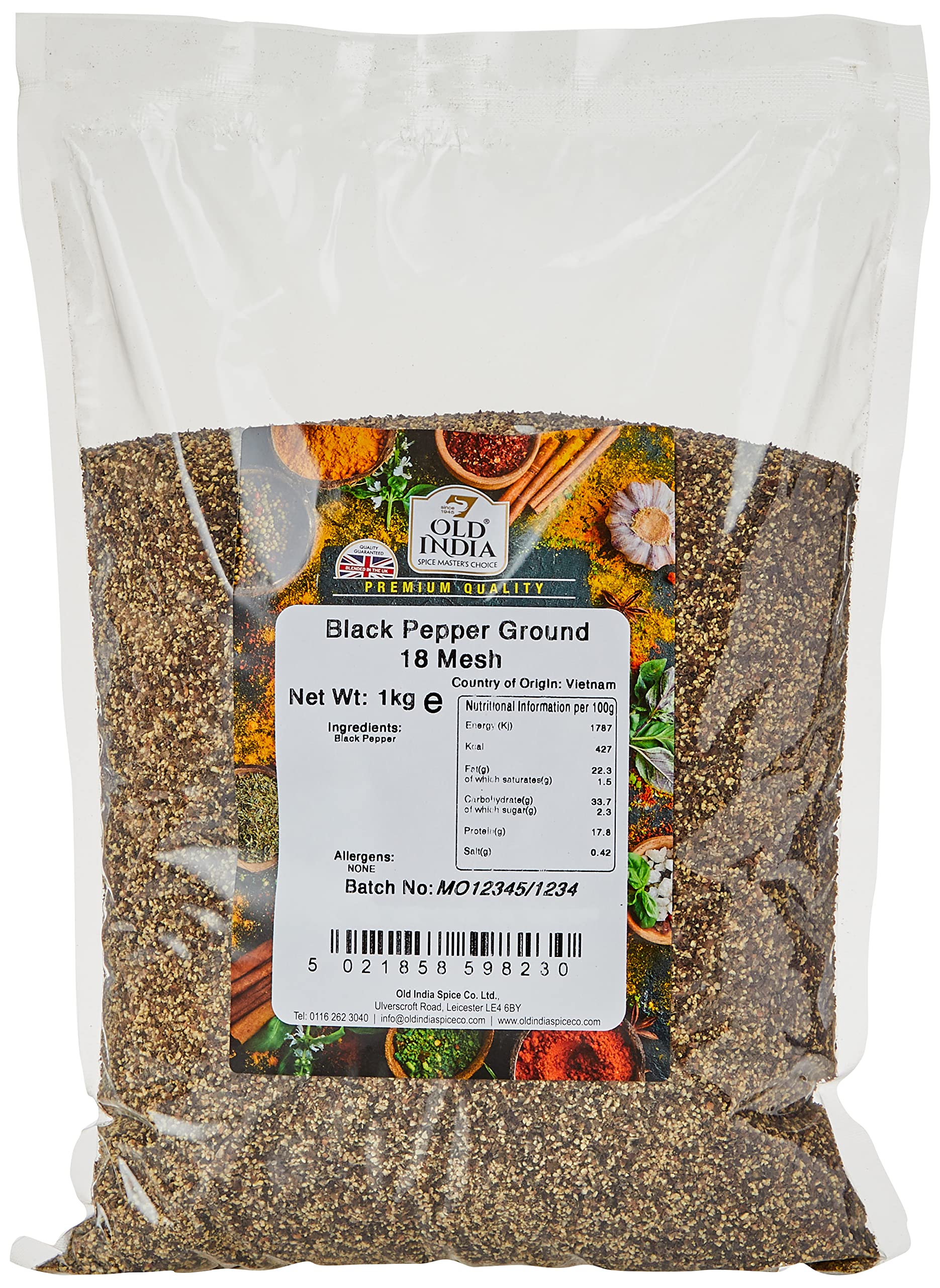 Black Pepper Ground 18 Mesh - Bulk Culinary Spice 1kg