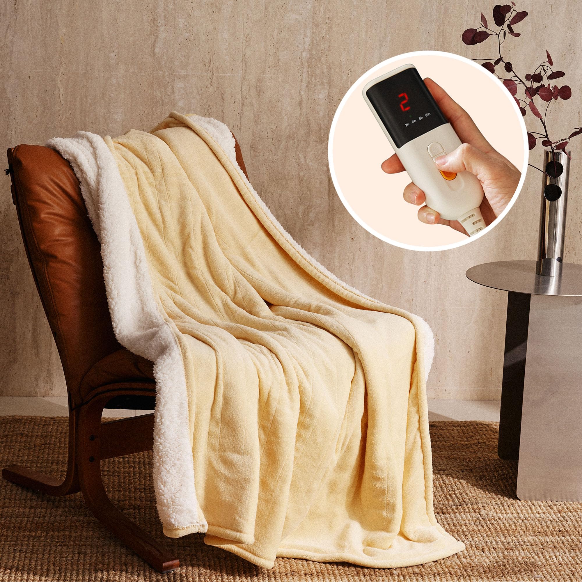 JET'S HOME Electric Blanket – 130x160cm Heated Throw with 6 Heat Settings