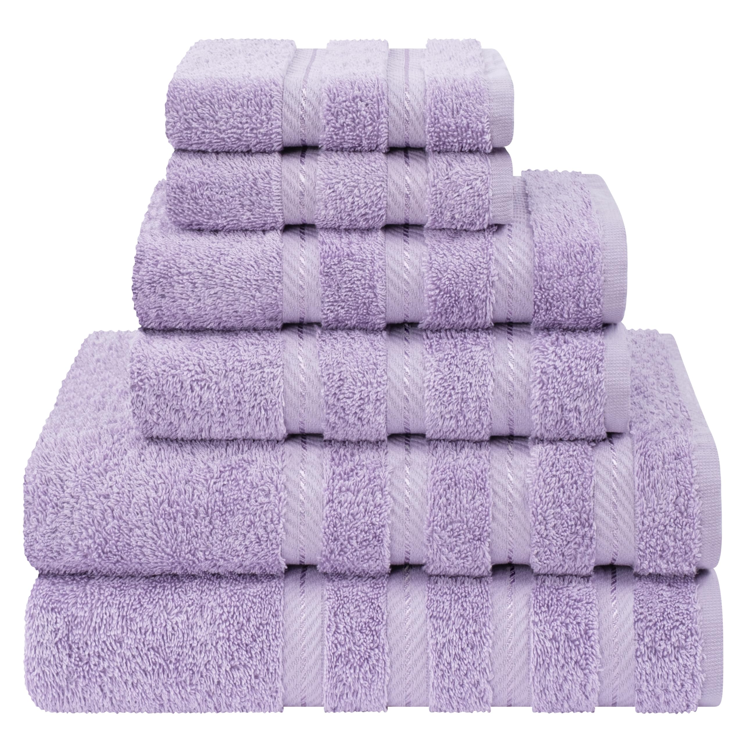 American Soft Linen 6-Piece Turkish Cotton Towel Set, 600 GSM – Purple