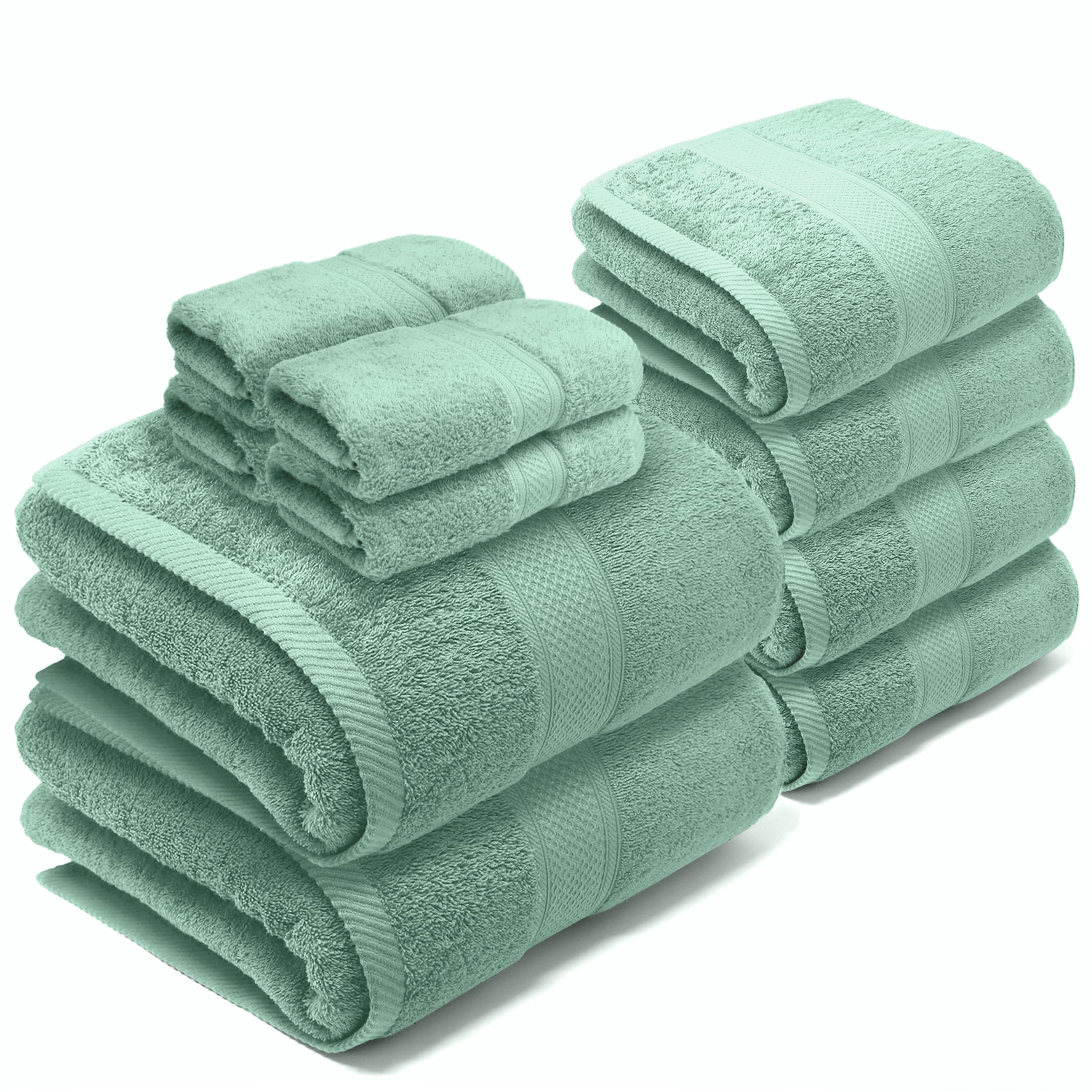 LEBENGOOD 10-Piece Cotton Bath Towel Set – 550gsm Soft & Absorbent