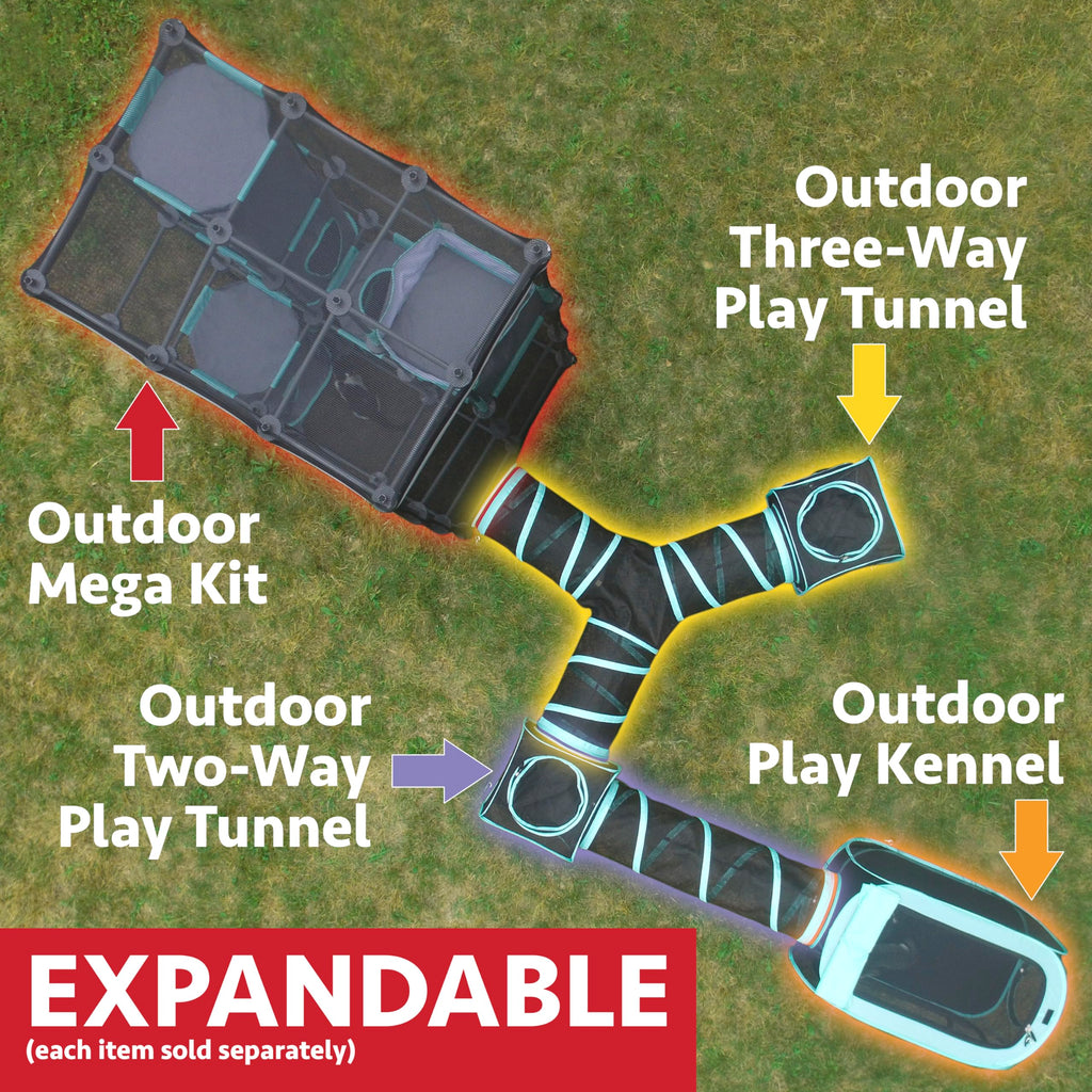 Kitty City Mega Kit Cat Furniture – Indoor/Outdoor Mesh Tunnel & Kennel