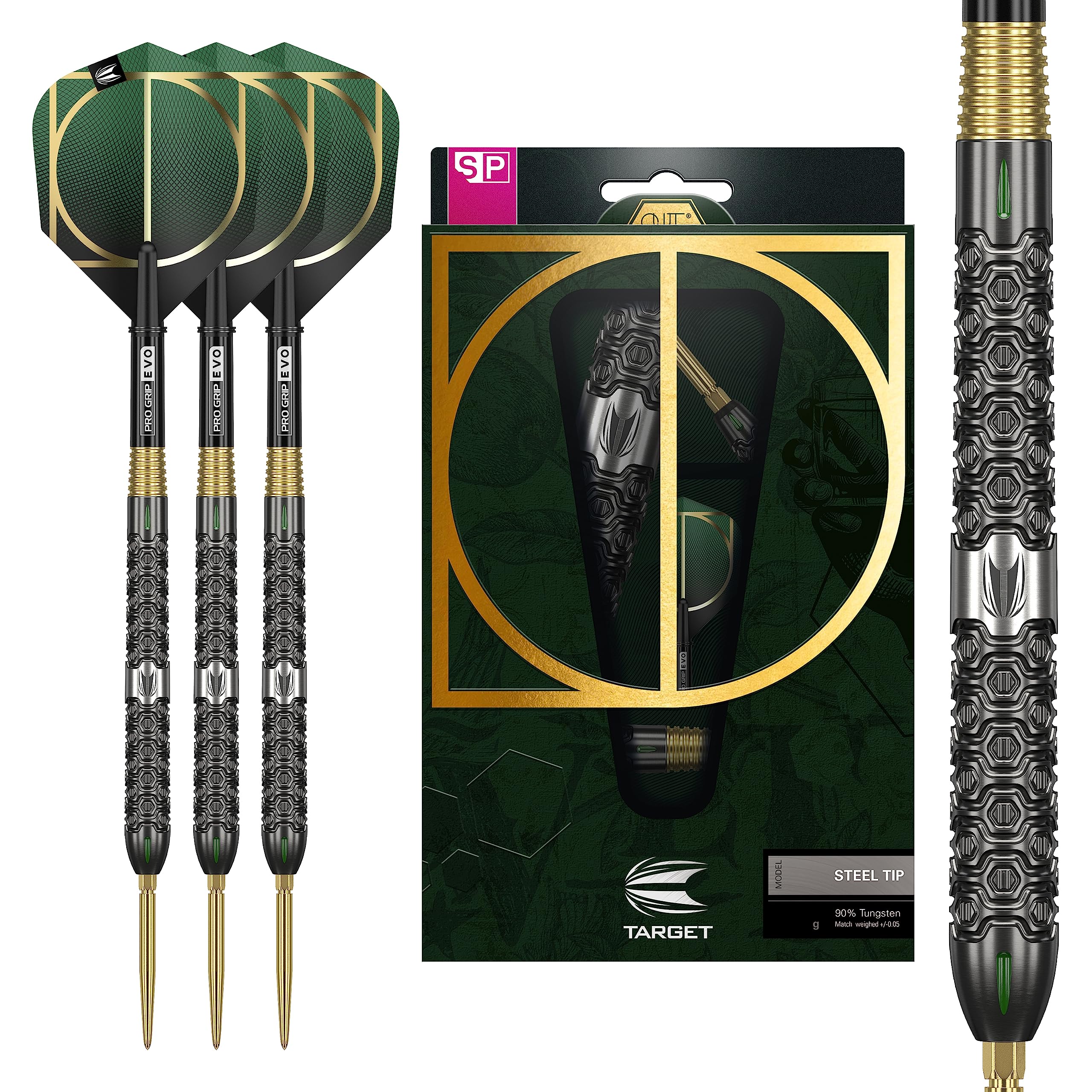 Target Darts Cult 02 90% Tungsten Swiss Point Steel Tip Darts Set - 24g