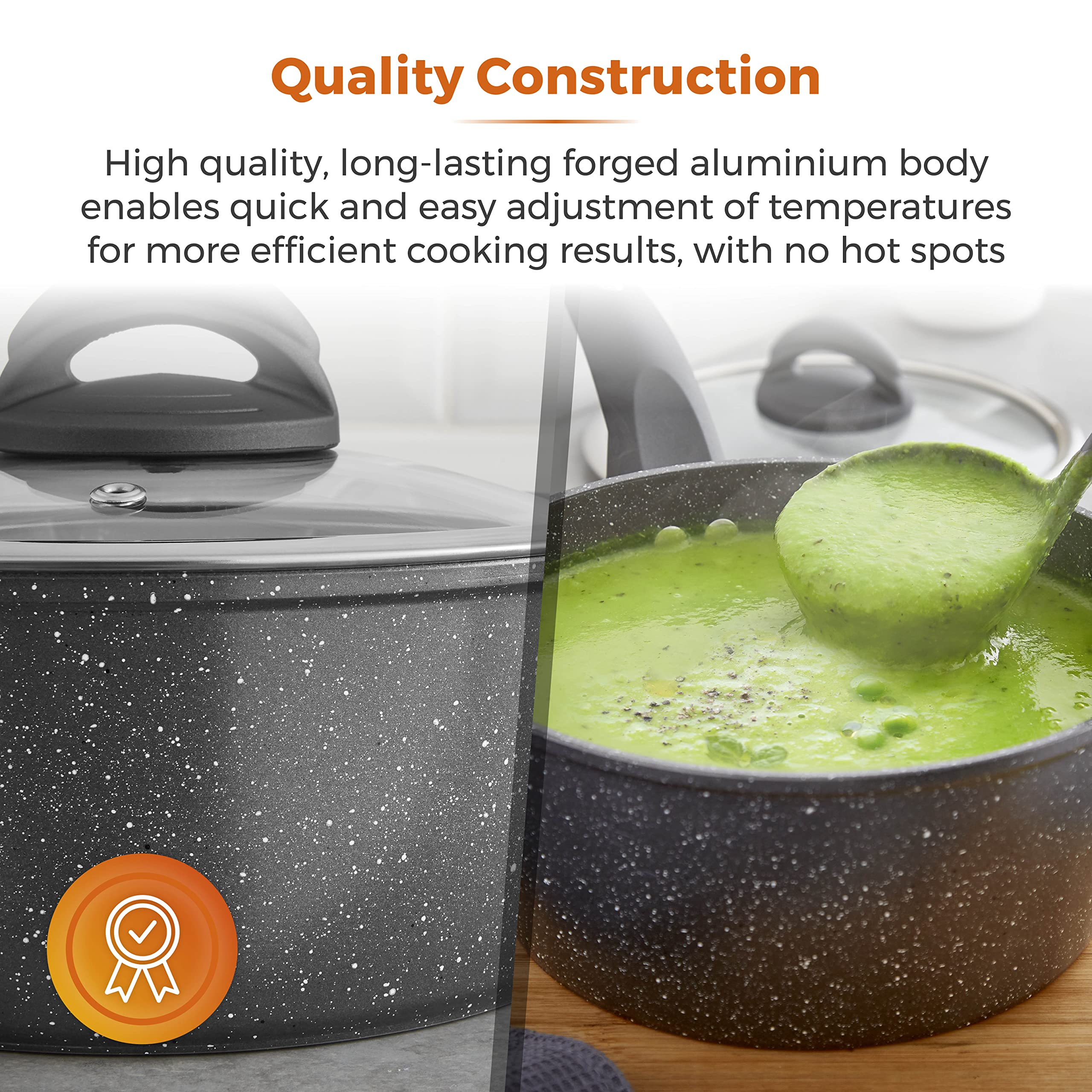 Tower Cerastone 3 Piece Non-Stick Saucepan Set | Forged Aluminium