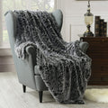 Jolof Store Faux Fur Throw Blanket – Luxury Shaggy Grey, 152x203cm