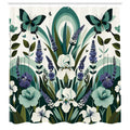 Abakuhaus Floral Leaves Shower Curtain | Waterproof Fabric - 175 x 200 cm
