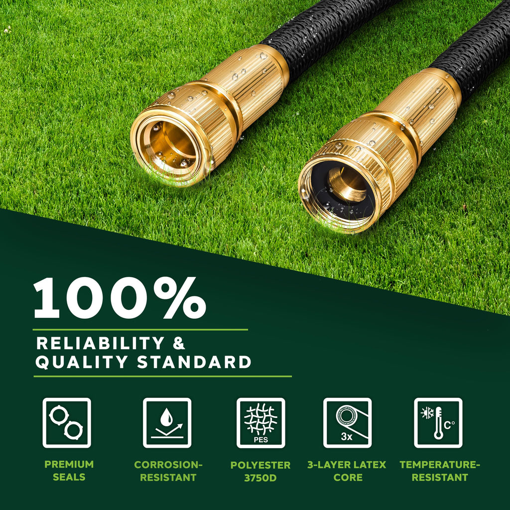 TRESKO Expandable Garden Hose | 8-Pattern Spray Gun & Brass Fittings