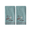 SKL Home Life Is Beautiful 2-Piece Cotton Hand Towel Set | Aqua