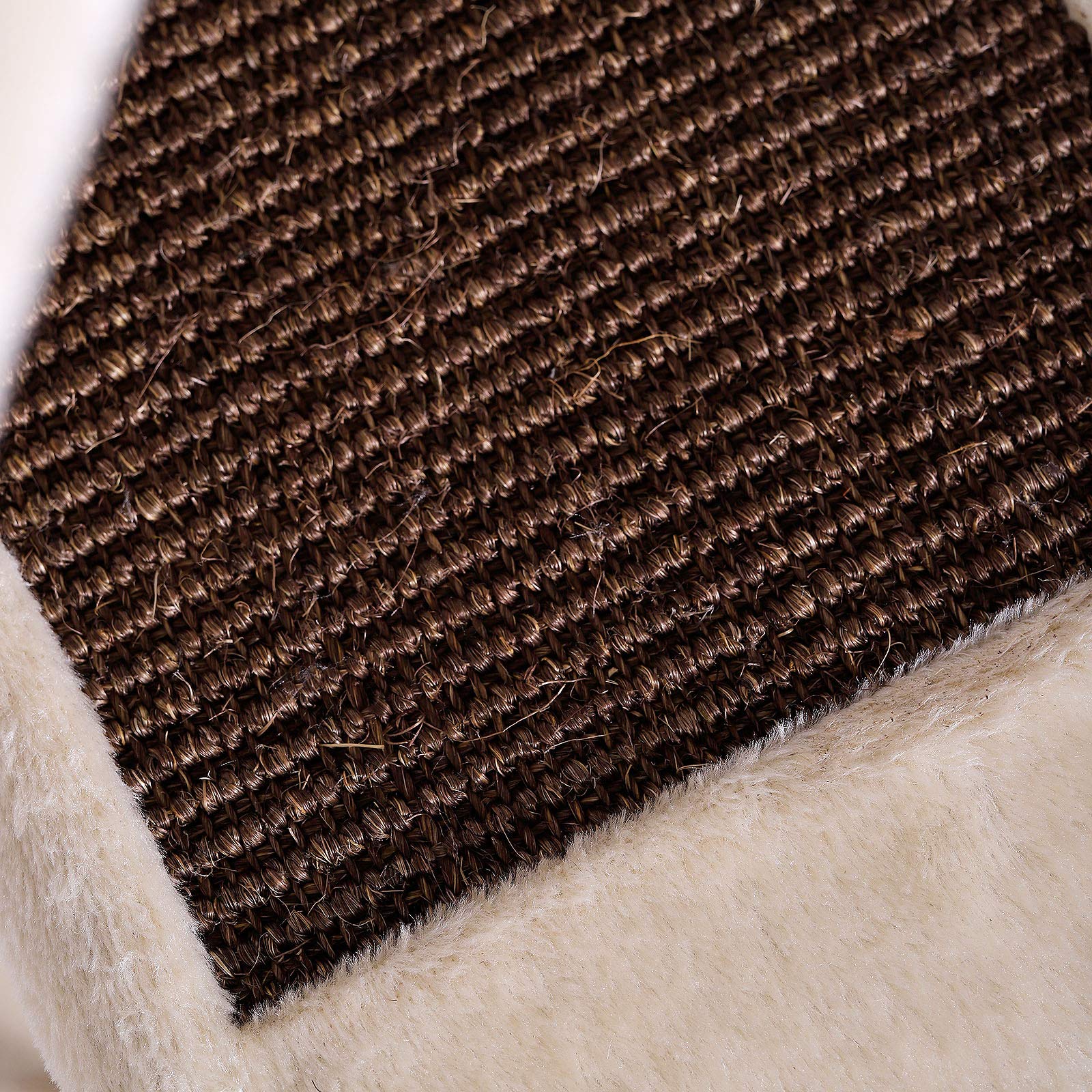 Dibea Cat Tree Activity Centre - 100cm Sisal Scratching Post (Beige/Brown)