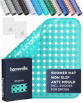Homerella Non-Slip Shower Mat – 53x53cm Anti-Mould Bath Mat with Hooks