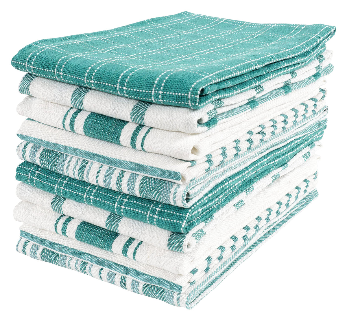 KAF Home Assorted Flat Kitchen Towels | Set of 10 Dish Towels, 100% Cotton - 18 x 28 inches | Ultra Absorbent Soft Kitchen Tea Towels - image 1