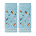 SKL Home Flips & Flops Hand Towel Set – 100% Cotton Velour, 2-Piece